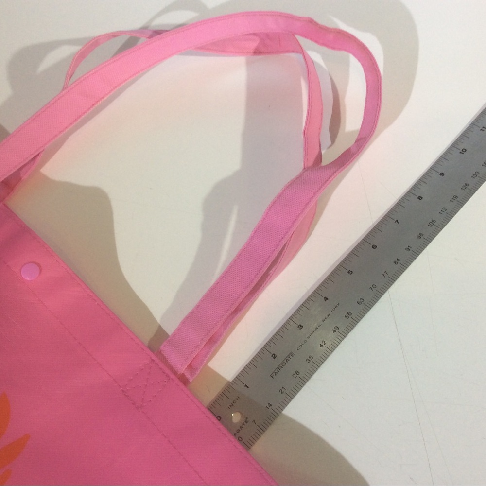 Bath and Body Works Pink Reusable Bag Yellow Flowers Floral Double Handle Tote - Picture 5 of 8